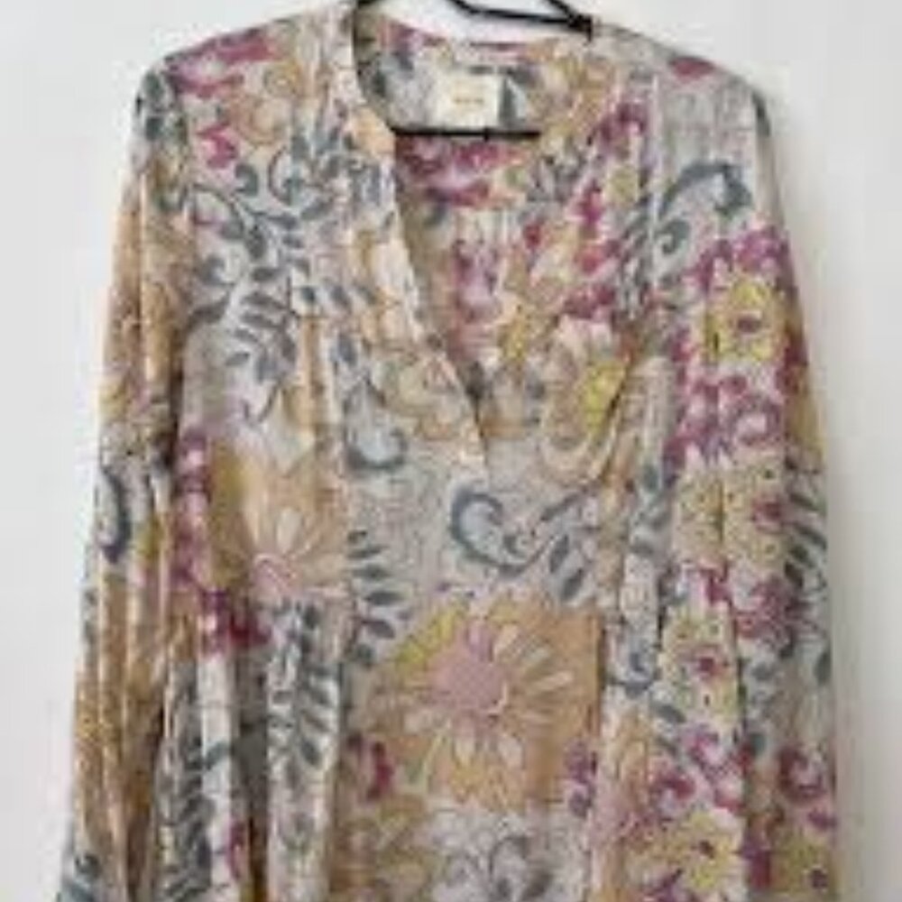 Anthropologie Maeve Floral Pattern Laiken Popover Blouse Size 0
